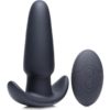 Thump-It Rechargeable Silicone Thumping Anal Plug with Remote Control - Medium - Black