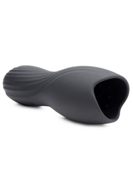 Trinity Vibes Rechargeable Silicone Penis Pleaser - Black