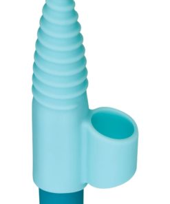 Unicorn Power Rechargeable Powerful Bullet With Silicone Finger Sleeve - Aqua