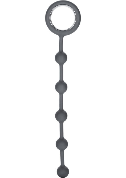 Up Wind it Up Beaded Silicone Probe with Designer Pull Ring Grey 9 Inch