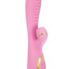 Vibes Of New York Ribbed Suction Rechargeable Silicone Vibrator - Pink