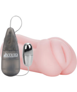 Vivid Raw Cock Tease Vibrating Stroker With Bullet And Remote Control - Pussy - Pink
