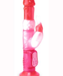 Wall Bangers Deluxe Rabbit Pearl Rotating Rabbit Vibrator 10.5in - Pink