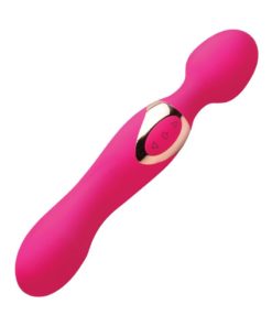 Wand Essentials Double Silicone Vibrating Wand Massager - Pink
