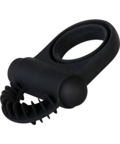 Zero Tolerance Bell Ringer Rechargeable Silicone Vibrating Cock Ring With Clitoraal Stimulator And Ball Strap - Black