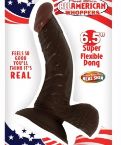 All American Whoppers Dildo with Balls 6.5in - Chocolate