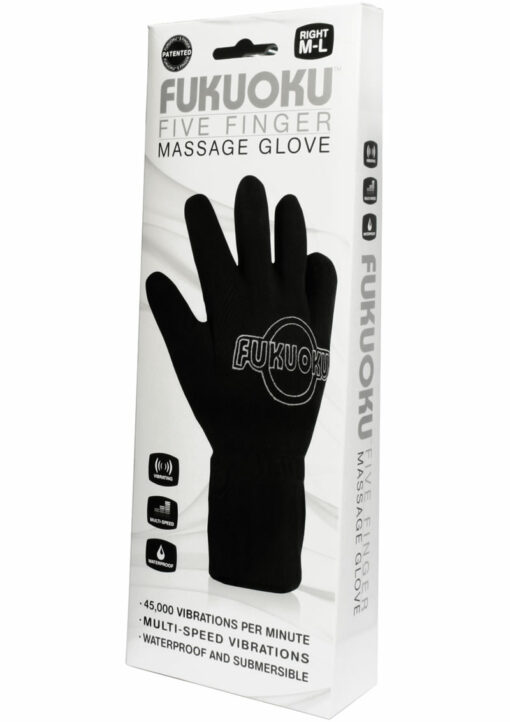 Fukuoku Vibrating Massage Glove - Right Hand - Black