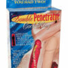 Double Penetrator Vibrating Cock Ring with Bendable Dildo - Red