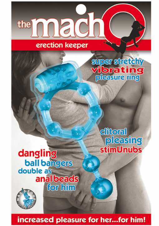 The MachO Erection Keeper Vibrating Cock Ring - Blue