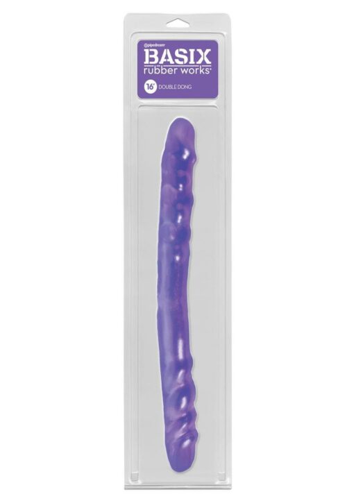Basix Rubber Works Double Dong 16in - Purple