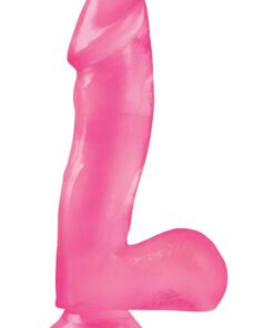 Basix Rubber Works 6.5in Dong with Suction Cup Waterproof - Pink