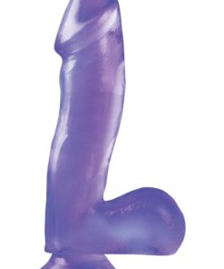 Basix Rubber Works 6.5in Dong with Suction Cup Waterproof - Purple