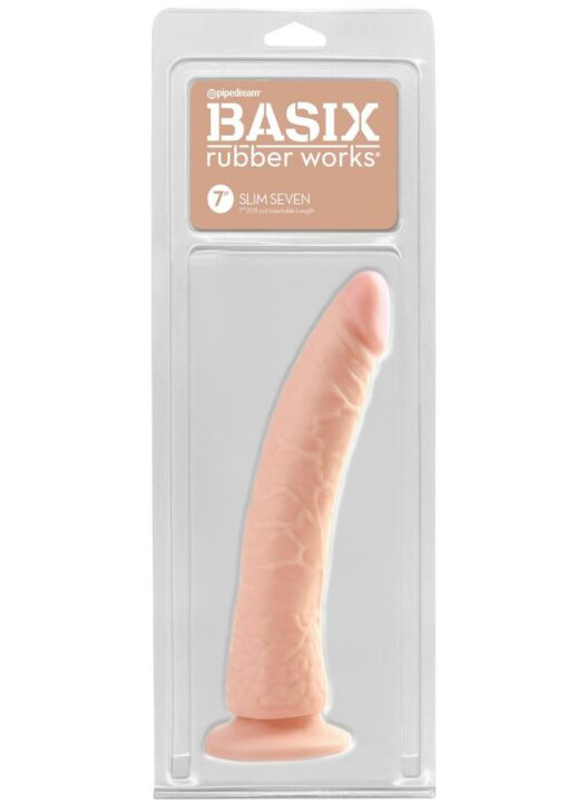 Basix Dong Slim 7 with Suction Cup 7in - Vanilla