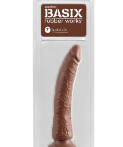 Basix Dong Slim 7 with Suction Cup 7in - Chocolate