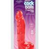 Jelly Jewels Dildo with Balls 6in - Red