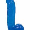 Jelly Jewels Dildo with Balls 6in - Blue