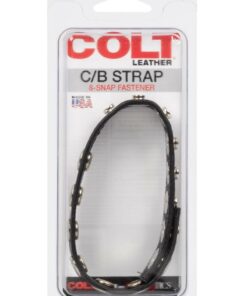 COLT Leather C/B Strap Adjustable 8 Snap Cock Ring - Black