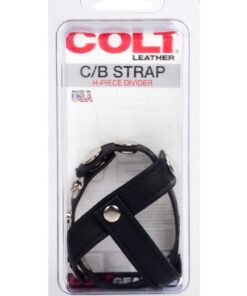 COLT Leather C/B Strap H-Piece Divider Cock Ring - Black