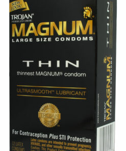 Trojan Condom Magnum Thin Large Size Lubricated 12 Pack