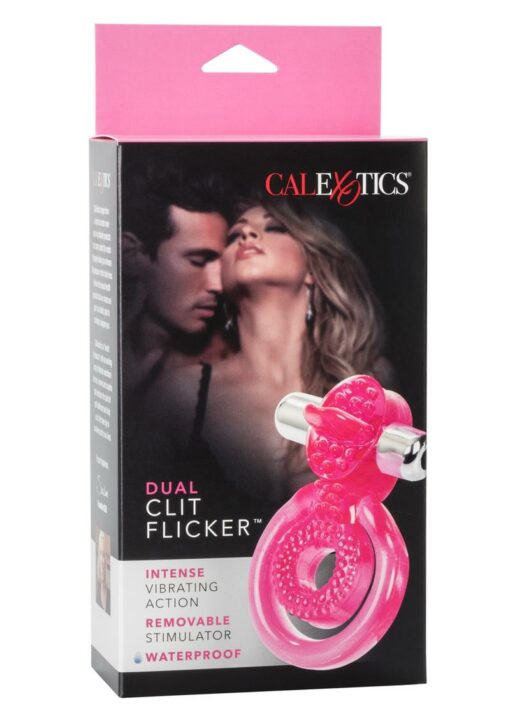 Dual Clit Flicker with Removable Waterproof Stimulator - Pink