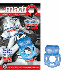 The MachO Erection Keeper Silicone Vibrating Cock Ring - Blue