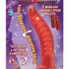 Double Penetrator Ultimate Cock Ring with Vibrating Dildo -Red