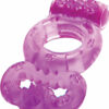 The MachO Double Ring Vibrating Ball and Cock Ring - Purple