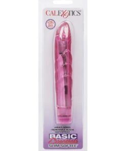 Basic Essentials Slim Softee Vibrator - Pink