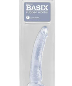 Basix Dong Slim 7 with Suction Cup 7in - Clear