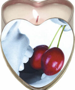 Earthly Body Hemp Seed Heart-Shaped Edible Massage Candle Cherry 4oz