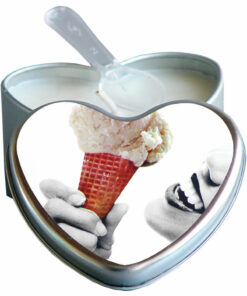 Earthly Body Hemp Seed Heart-Shaped Edible Massage Candle Vanilla 4oz