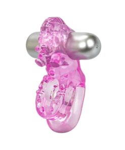Lovers Delight Ele Vibrating Cock Ring with Clitoral Stimulation - Purple