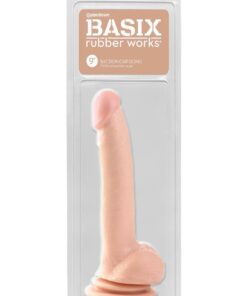 Basix Rubber Works Suction Cup Dong 9in - Vanilla