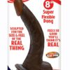 Real Skin All American Afro American Whoppers Dildo with Balls 8in - Chocolate