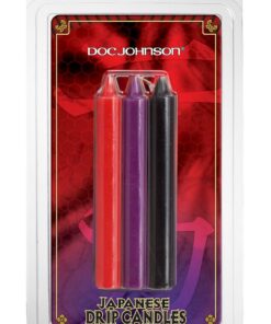 Doc Johnson Japanese Drip Candles - 3 Pack - Red/Purple/Black