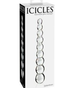 Icicles No. 2 Beaded Glass Anal Probe - Clear