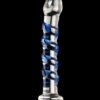 Icicles No. 5 Textured Glass Dildo 7.25in - Clear/Blue
