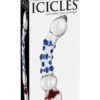 Icicles No. 18 Textured Glass Dildo 7.5in - Clear/Blue