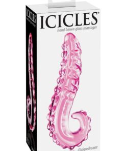 Icicles No. 24 Textured Glass Dildo 6in - Pink