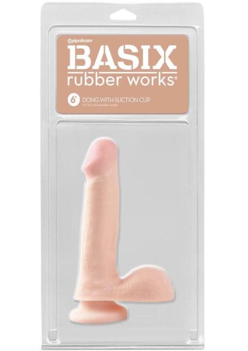 Basix Dong with Suction Cup 6in - Vanilla