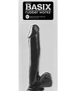 Basix Rubber Works Dong with Suction Cup 12in - Black