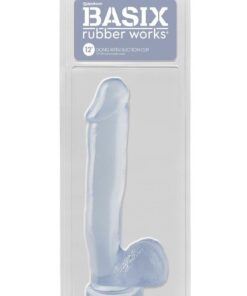 Basix Rubber Works Dong with Suction Cup 12in - Clear