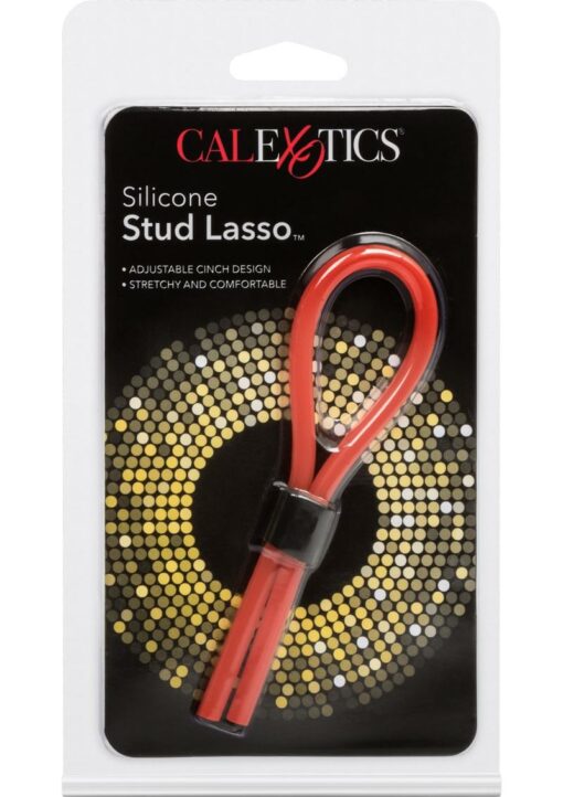 Silicone Stud Lasso Cock Ring - Red