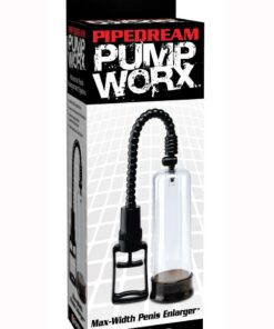 Pump Worx Max-Width Penis Enlarger - Clear and Black
