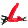 Double Penetrator Strap On Vibrating Cock Ring - Red