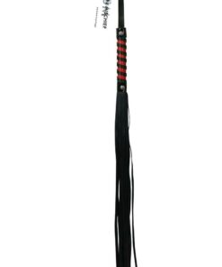Sex and Mischief Red and Black Stripe Flogger - Black/Red