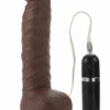 Mr Just Right Vibrating Dildo with Bullet 6.25in - Chocolate