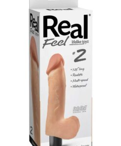 Real Feel Lifelike Toyz No. 2 Realistic Vibrating Dildo with Balls 8in - Vanilla