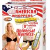 Real Skin All American Whoppers Vibrating Dildo with Universal Harness 8in - Black/Vanilla