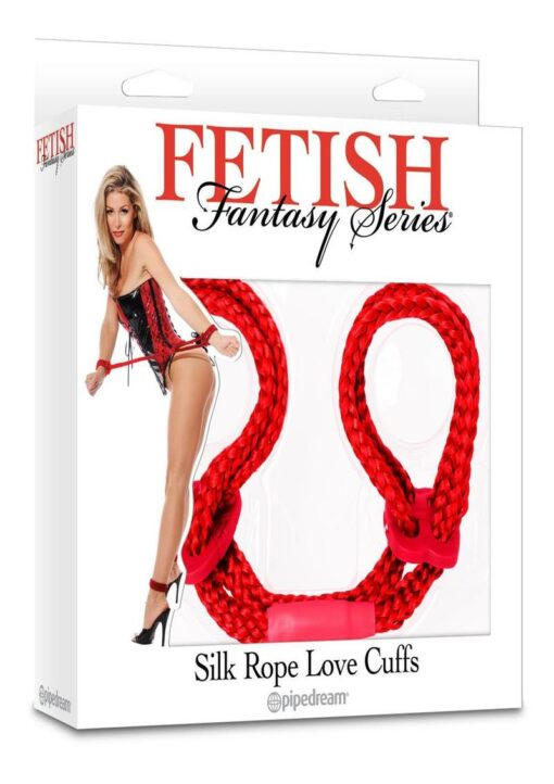 Fetish Fantasy Silk Rope Love Cuffs - Red